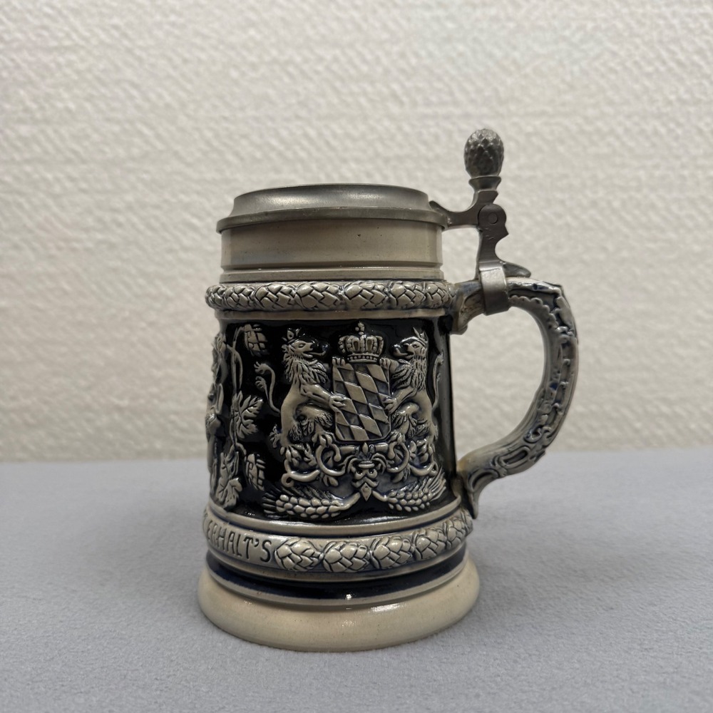 Vintage A.J. Thewalt West Germany Beer Stein #1255 Bavaria Crest Pewter Lid